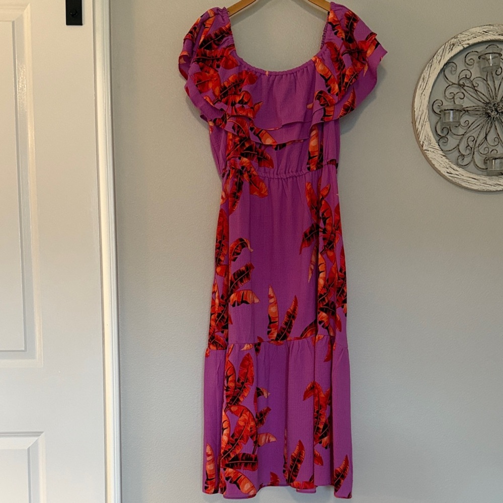 Sofia by Sofia Vergara Purple and Red Midi Dress